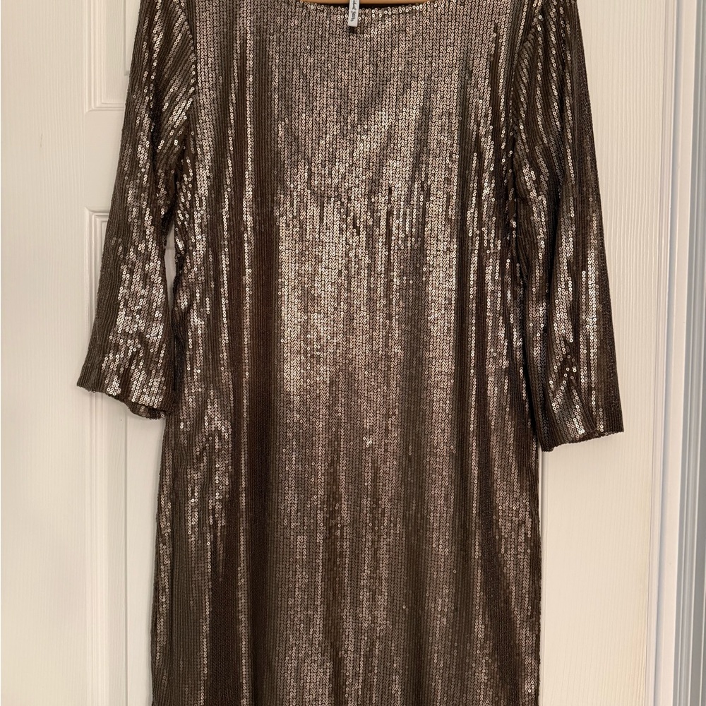 Michael Stars Metallic Long Sleeve Dress